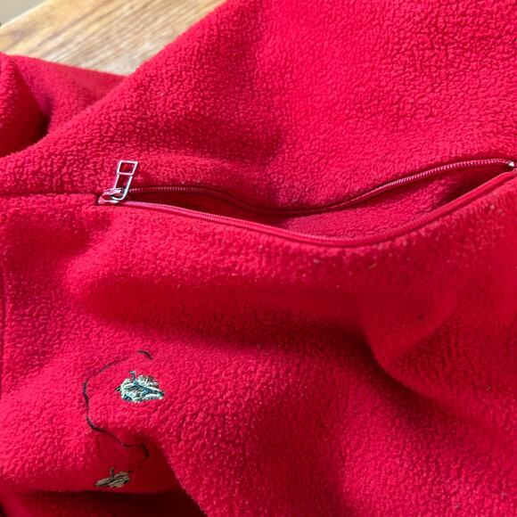 Winnie the Pooh Red Fleece Pullover Jacket Womens 1X 1/4 Zip Embroidered Disney - Picture 4 of 7
